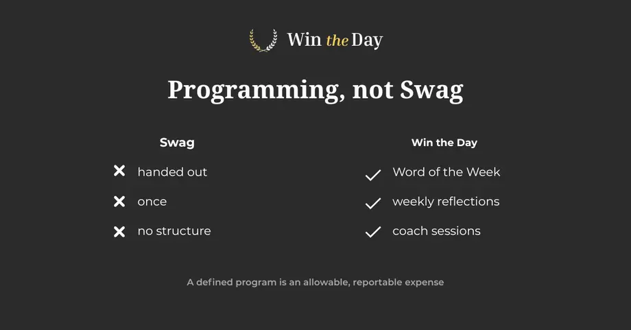 Programming, not swag — Word of the Week, weekly reflections, coach sessions